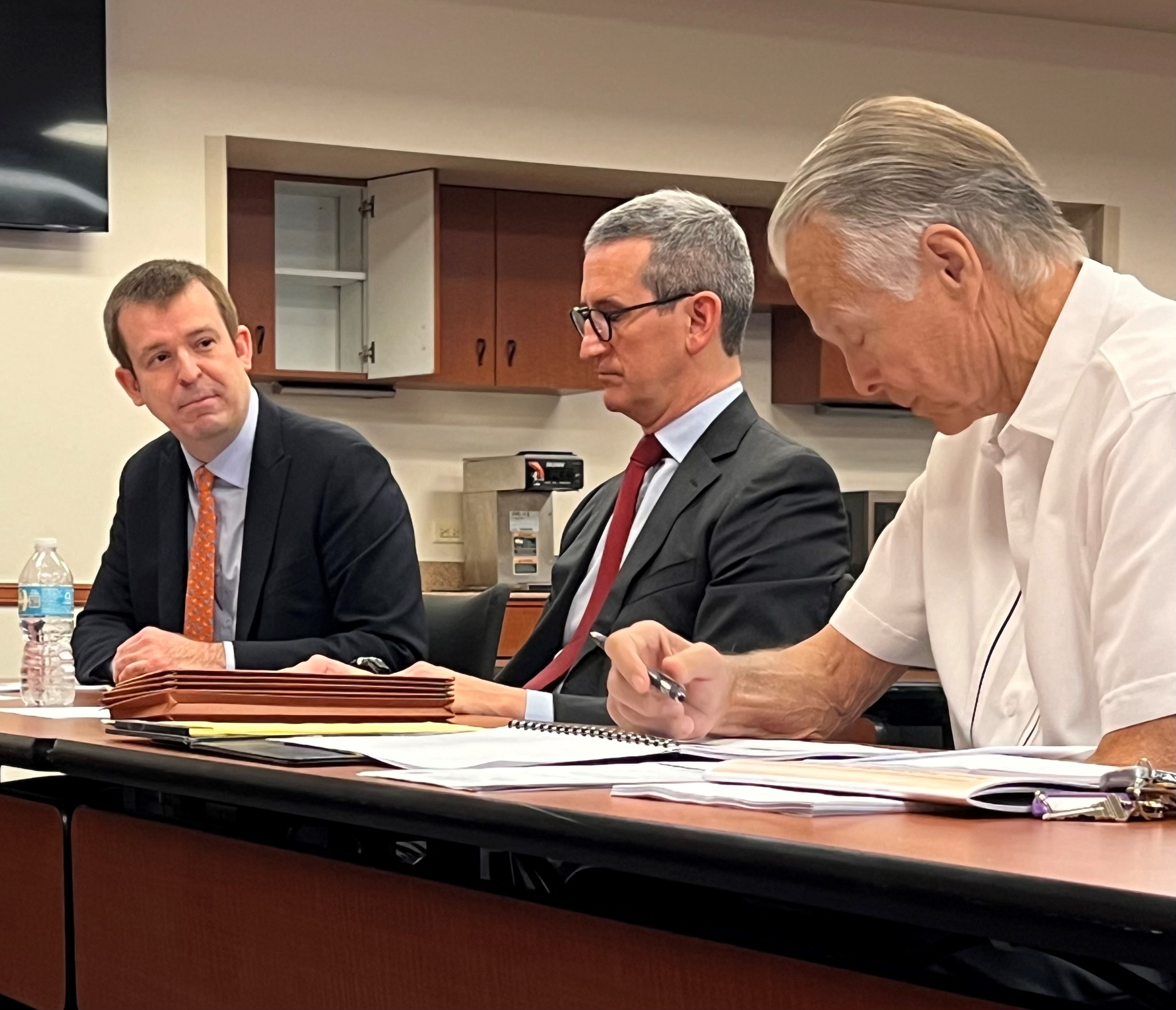 The Board of Trustees had the pleasure of hearing from the Taurus Private Market Group. Pictured L-R Kevin Campbell & Eric Wilcomes are the founders of the firm along with Trustee Robert Taylor.<br><br>On this date, the Board also made an additional 3 million commitment to the Taurus Fund lll. For further details about the firm please visit: 
<a href='https://www.taurusprivatemarkets.com/' class='lnkSlider' target='_blank'>Taurus Private Markets website</a>.